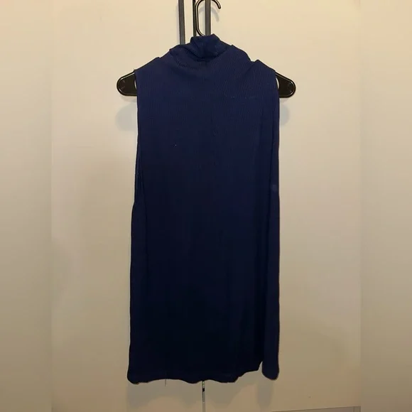 Reformation cali navy blue sleeveless turtle neck dress size Small - Picture 6 of 7